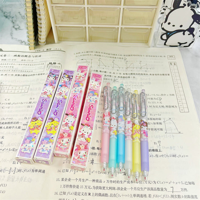 Wholesale Cartoon blind box press pen  metal pen press gel pen laser  stationery