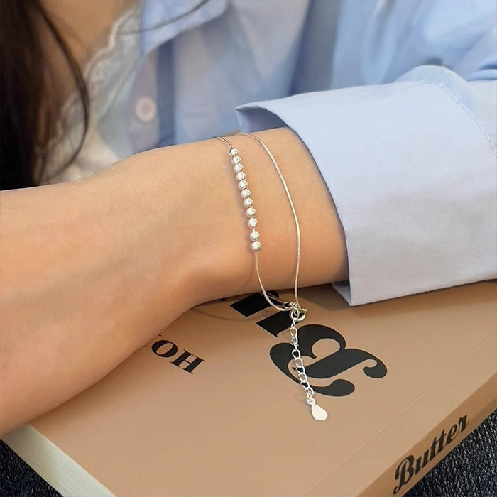 Wholesale Pure silver bracelet, bead, niche temperament, versatile accessory