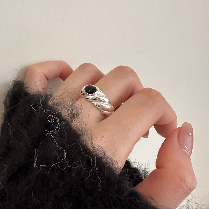 Wholesale Pure silver ring, fashionable, simple, personalized, stylish, and open mouth ring