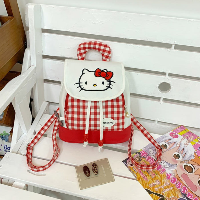 Wholesale Mini Schoolbag  Children's Backpack  Plaid Embroidered Backpack