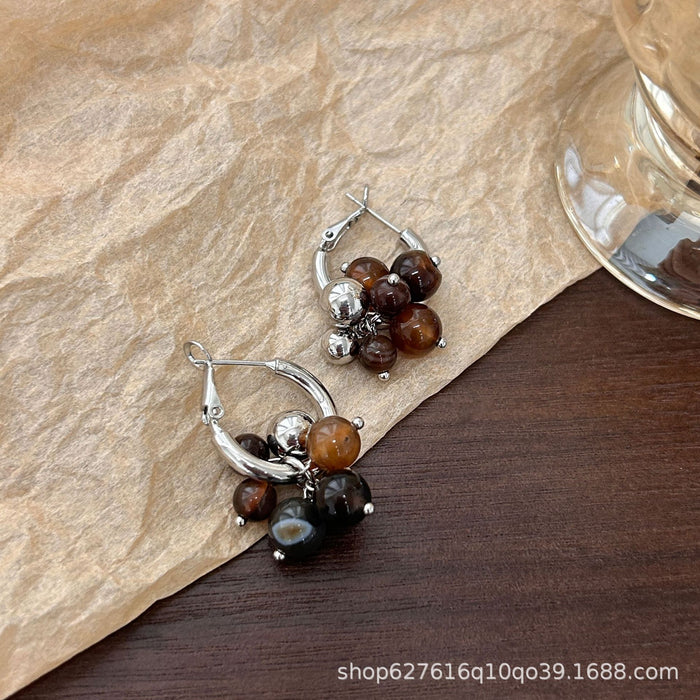 Wholesale Natural stone earrings for women, niche high-end earrings, light luxury earrings, ear rings, ear buckles, accessories