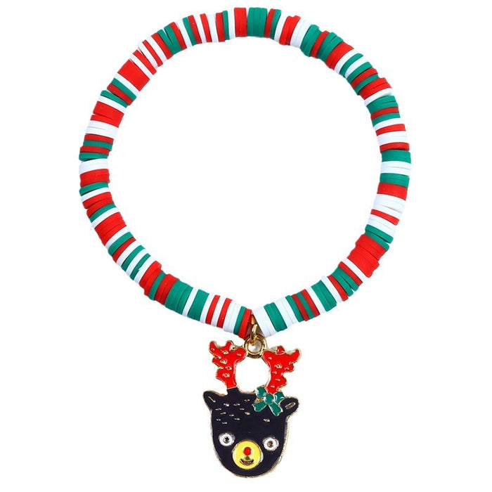 Wholesale Christmas Soft y Bracelet Beaded suit Santa Bell Gift Bracelet