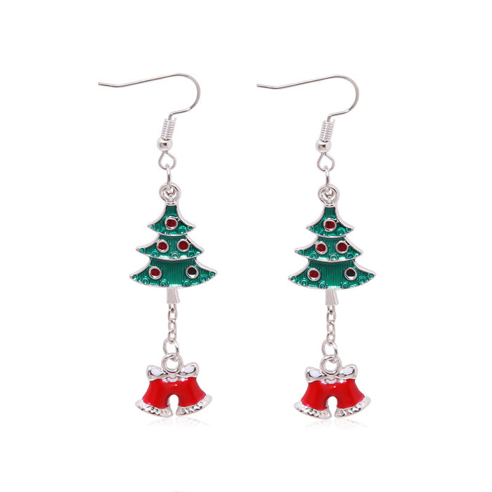 Wholesale 3pcs Alloy Diamond Color Bell Snowflake Christmas Tree Earrings JDC-ES-BinL015