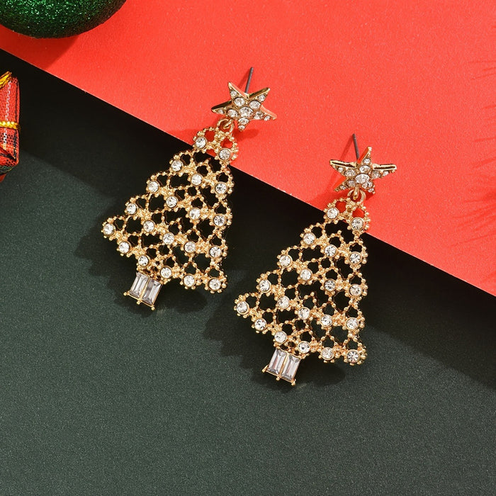 Wholesale  Christmas Tree Earrings with Personalized Light Luxury