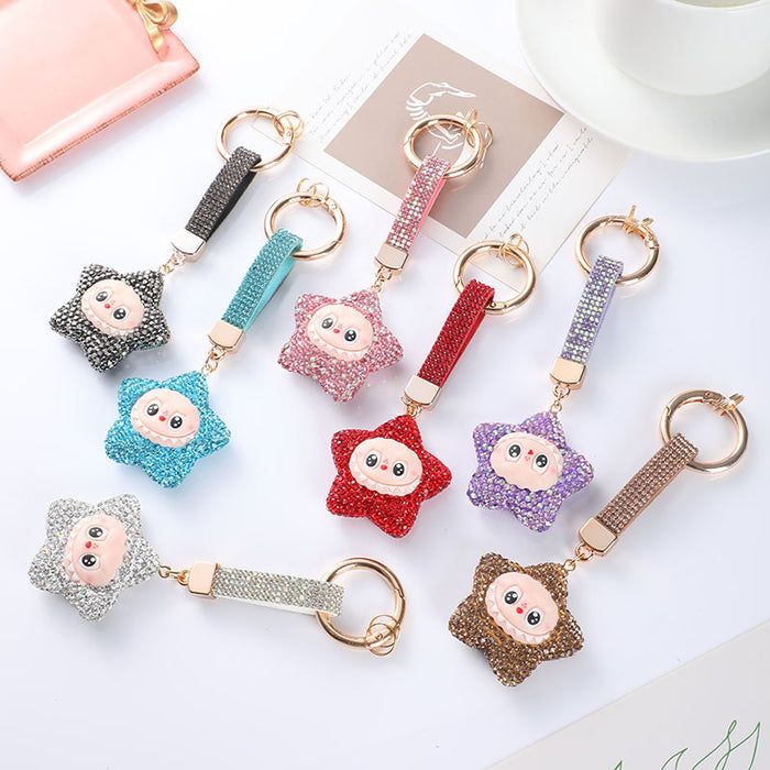 Wholesale Cute Car Keychain with Cross-Border Diamond Inlay