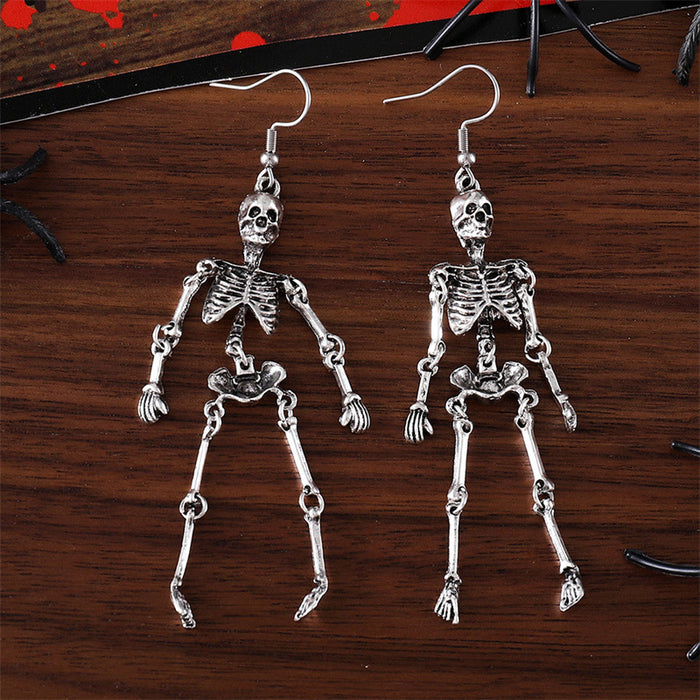 Wholesale Halloween Human Skull Alloy Earrings JDC-ES-Jings011