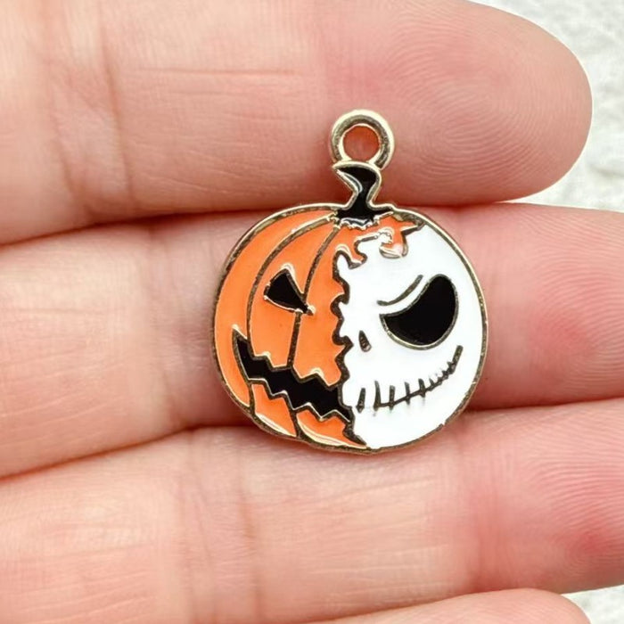 Wholesale 10pcs  Series DIY Festival Decorations Witch Pendant Tombstone Hair Tie Spray-Painted Pumpkin Hanging Ornament