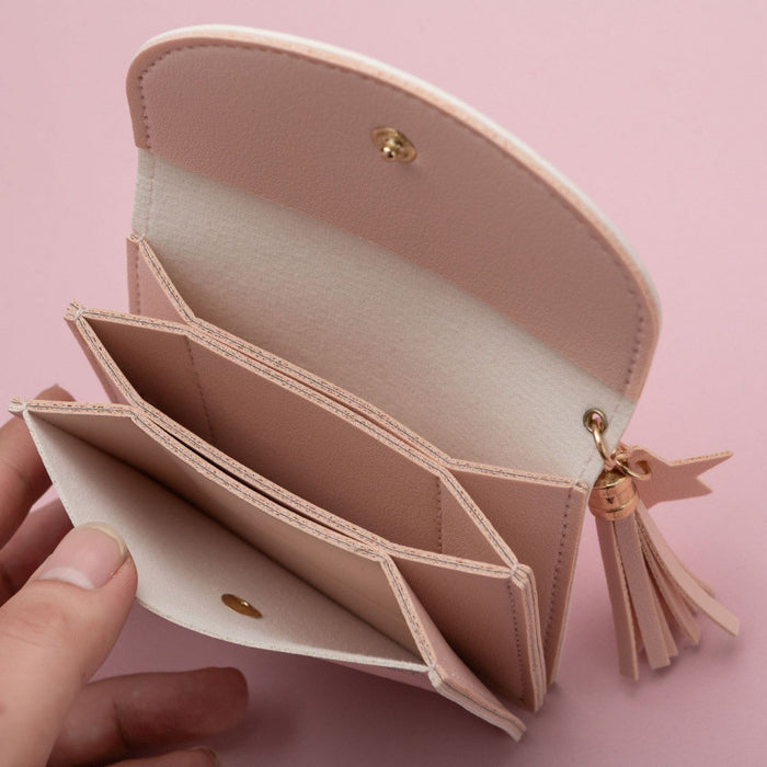 Wholesale Cute Cartoon Print PU Tassel Card Holder Multi-slot Wallet Student Gift Accessory