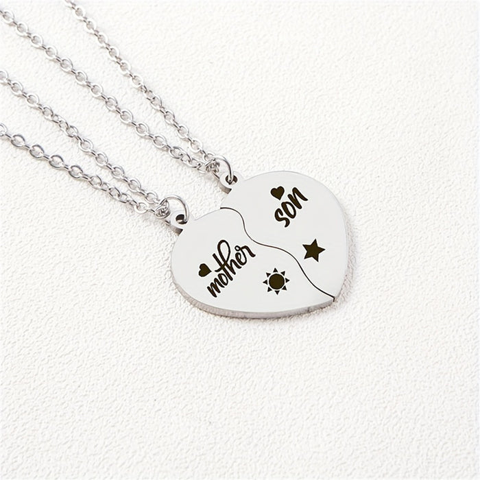 Wholesale Necklace Heart Pendant Stainless Steel Half Heart Necklace