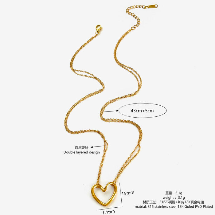 Wholesale Trendy Design Stainless Steel Snake Bone Love Necklace Fashionable Stacked Personalized Necklace