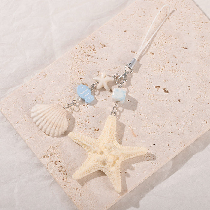 Wholesale Ocean Style Fish Shell Decorative Keychain Pendant Starfish Mobile Phone Pendant