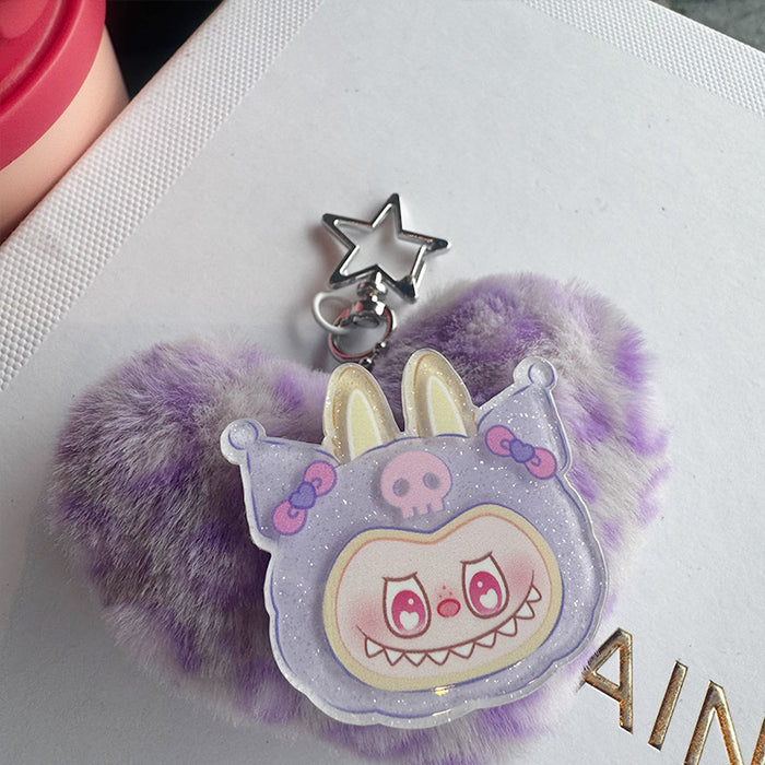 Wholesale Fun Girl Keychain Cute Cartoon Plush Ball Bag Pendant Key Chain Ring Creative Love