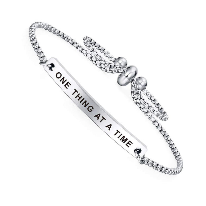 Wholesale Stainless steel bracelet with holiday lettering adjustable gift chain bracelet