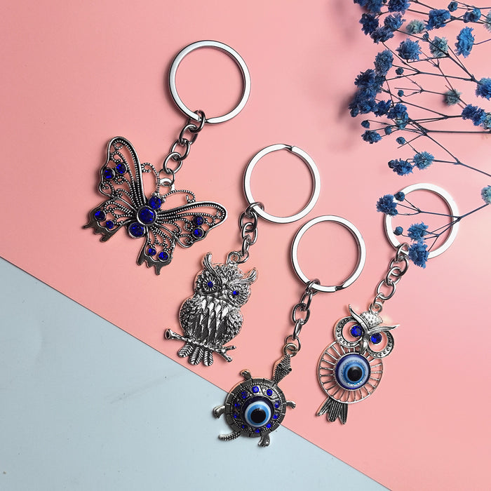 Wholesale Blue Eye Pendant Flower Butterfly Keychain Pendant Bag