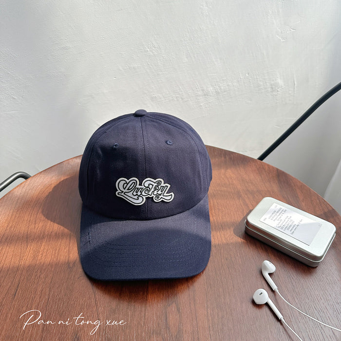 Wholesale Vintage washed embroidered letter baseball cap with wide brim, soft top, duckbill cap, versatile hat