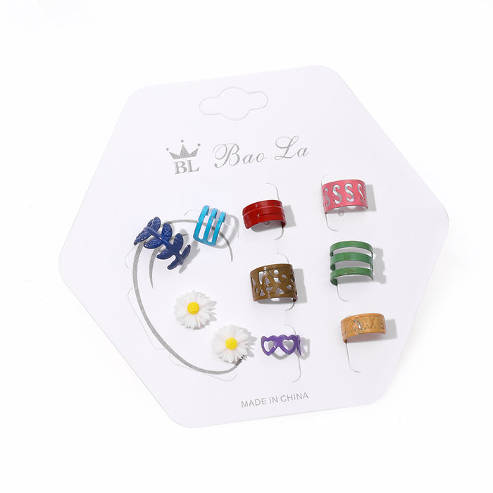 Wholesale retro 5 pairs of imitation gem crystal drop type Bohemian style female earrings