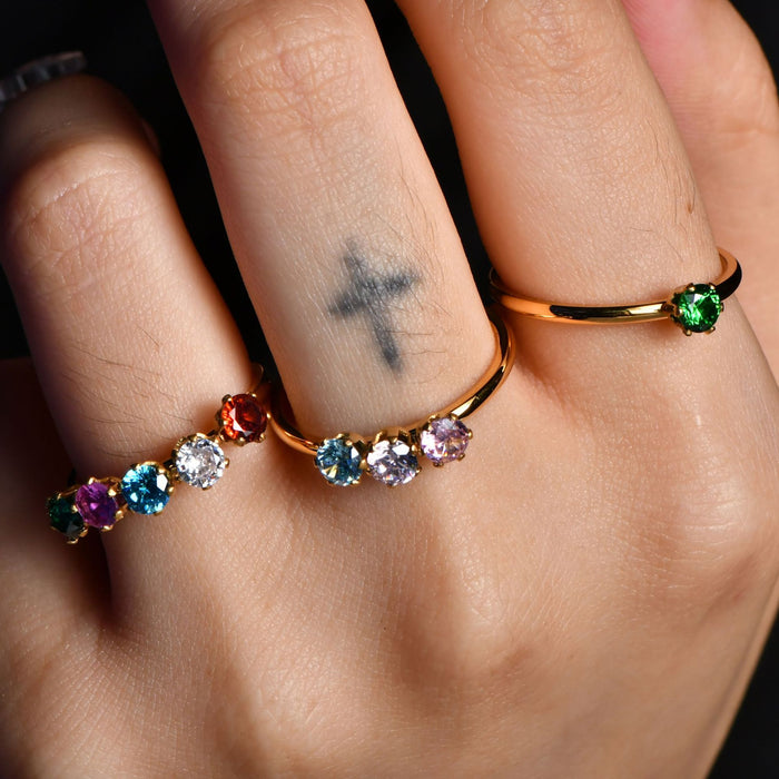 Wholesale Titanium Steel Ring Cast Inlaid Zircon Ring