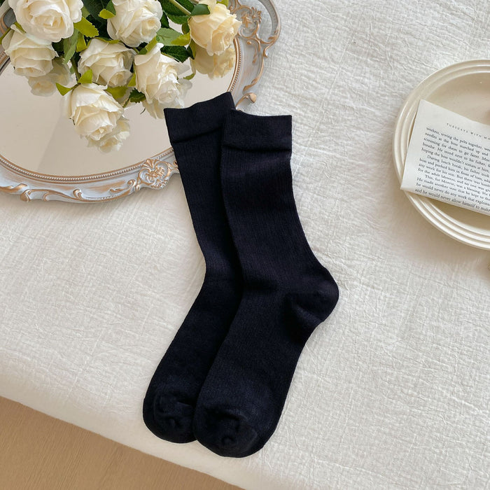 Wholesale Socks, thin, pure cotton, mid tube socks, mesh breathable, boneless stacking socks