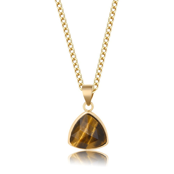 Wholesale Triangular stone pendant necklace