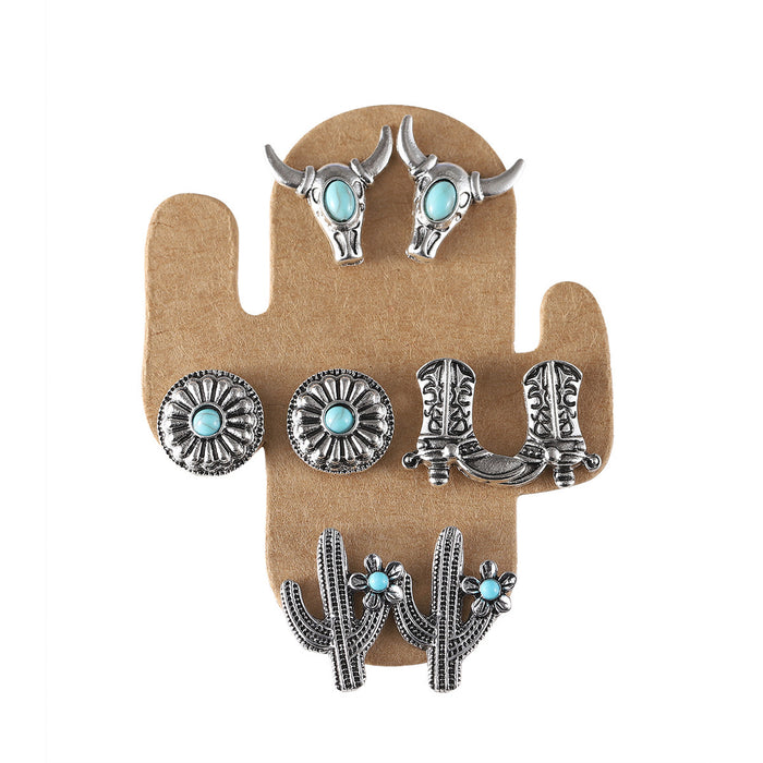 Wholesale 2pcs vintage multi-style suit earrings