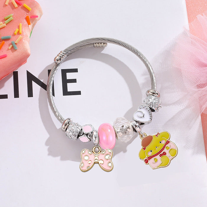 Wholesale Cartoon Beaded Stainless Steel Bracelet Fashion Accessory MOQ≥2