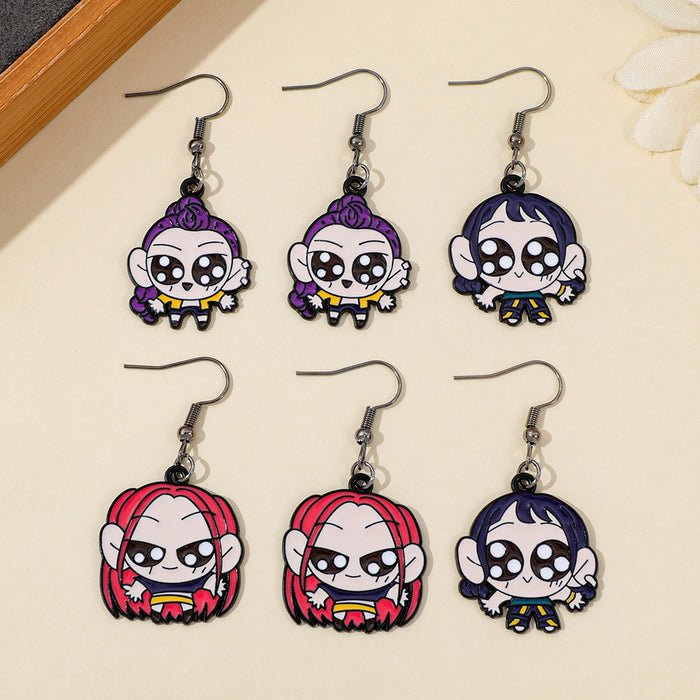 Wholesale Alloy oil-drop earrings cartoon character decoration Earrings