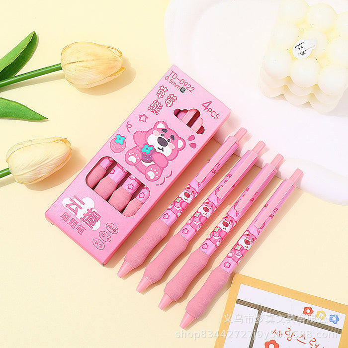 Wholesale 4pcs/set Panda Flower Soft Cloud Grip Gel Pen Quick-drying Pen Brush Pen