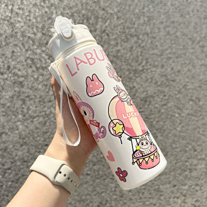 Wholesale Cute Straw Water Cup Cartoon Water Cup with Lanyard