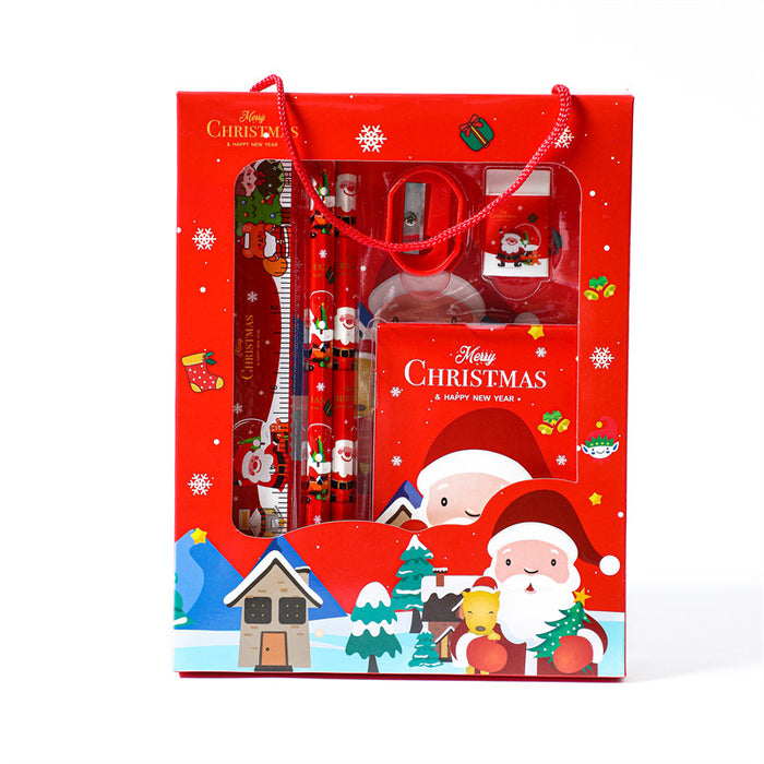 Wholesale Christmas portable 6-piece student stationery gift box set children' s Christmas small gifts gift prizes kindergarten