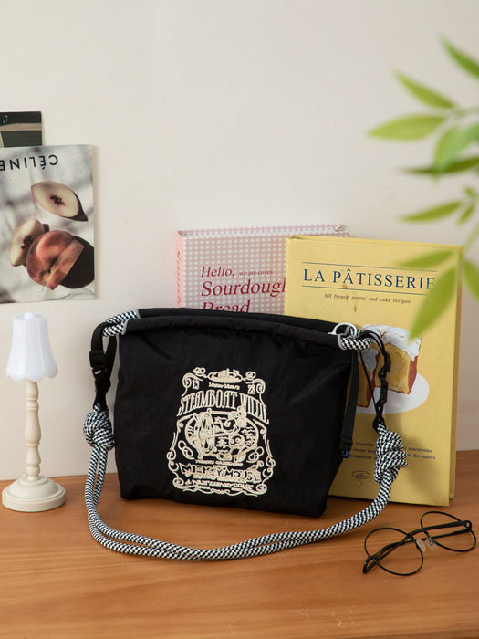 Wholesale Handheld single shoulder canvas bag, mobile zipper small bag