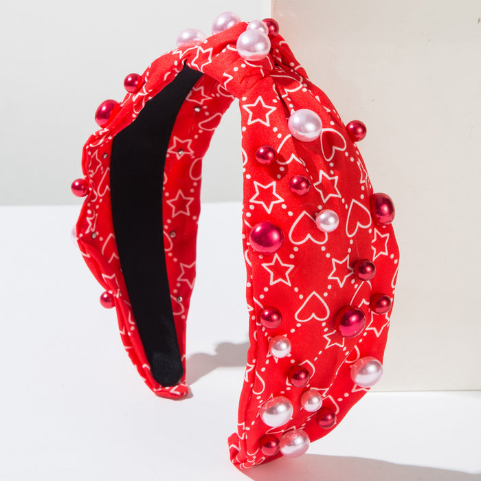 Wholesale Valentine' s Day knotted heart and letter print headband