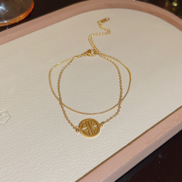 Wholesale stainless steel bracelet double-layer folded to wear