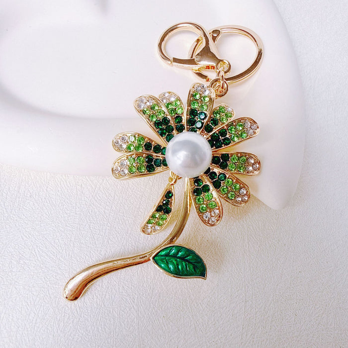 Wholesale Alloy Gradient Rhinestone Keychain Birthday Gift Decorative Accessory MOQ≥12