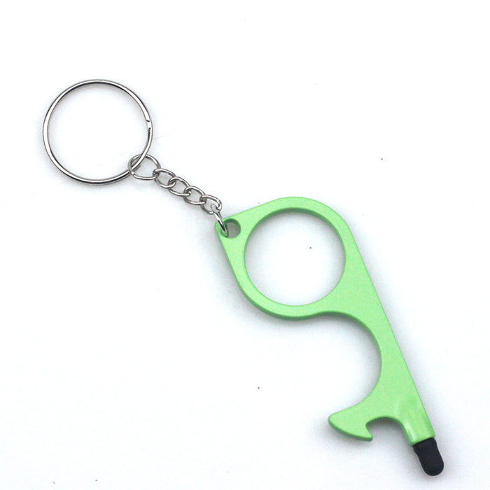 Wholesale Non-contact Door Opening Anti-contact Door Opening Metal Keychain JDC-KC-TouMS079