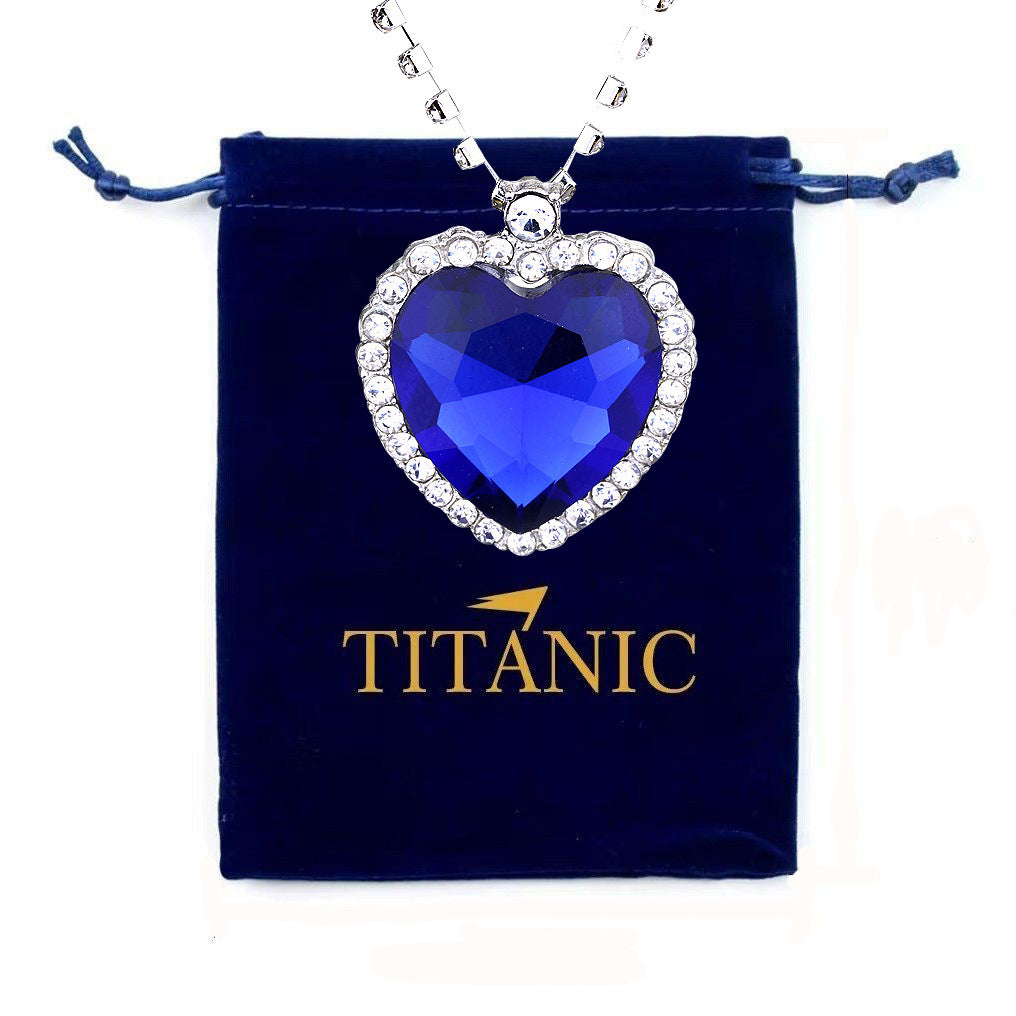 Blue Stainless Steel Round Bead Pendant Necklace 50cm Elegant Everyday Jewelry For Women main image 0