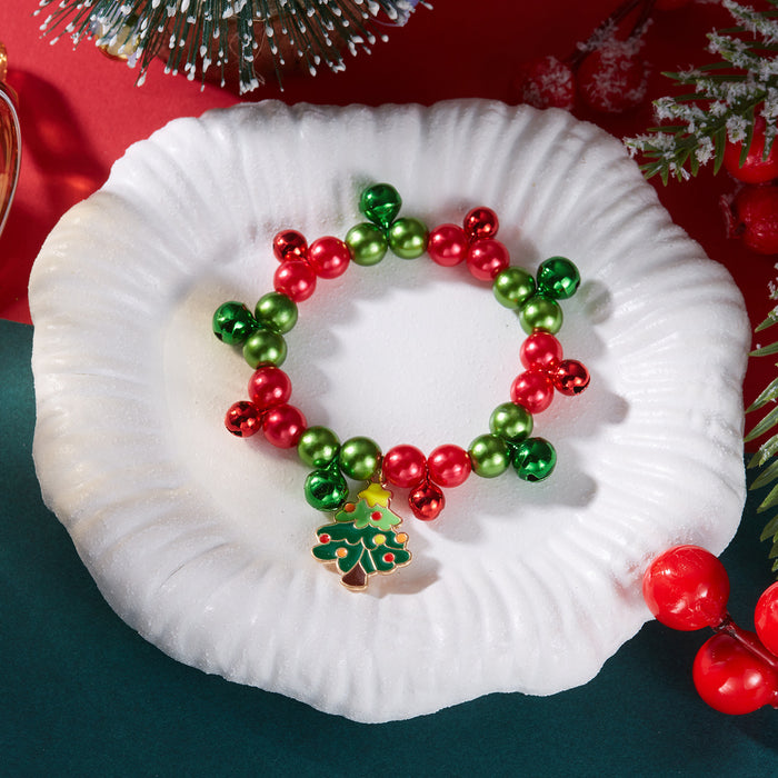 Wholesale Christmas Cartoon Santa Elk Pendant Bead Bracelet Alloy Fashion Accessory