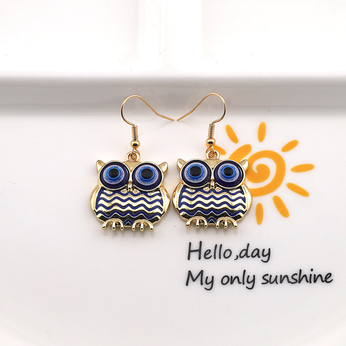 Wholesale Alloy Owl Demon Eye Earrings JDC-ES-Dagou004