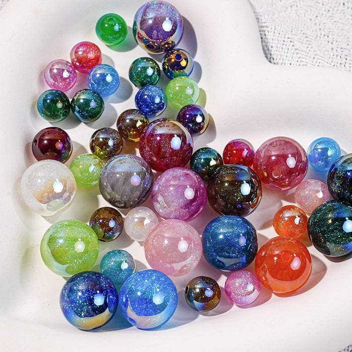 Wholesale 20pcs/pack Deep Sea Mermaid Beads Jewelry Accessories Starry Sky Through Hole Straight Hole Round Beads DIY Handmade Mobile Phone Chain JDC-BDS-HDPEARL004