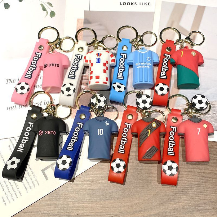 Wholesale Football jersey keychain,  cartoon doll,  school bag pendant,  car keychain