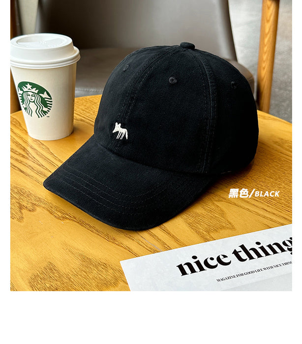 Wholesale Small Fox Embroidered Baseball Cap Sun Protection Visor Hat, Soft Top Large Hat
