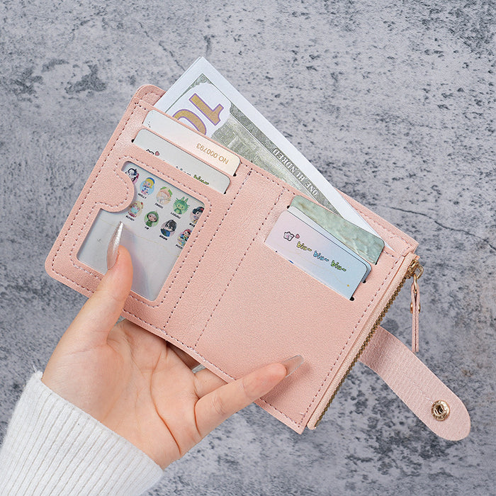 Wholesale Urban Simplicity Thin PVC Wallet Solid Color ing Card Holder Coin Purse