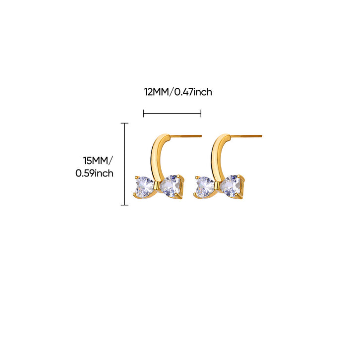 Wholesale geometric cross earrings light luxury diamond earrings 18K gold plated earrings