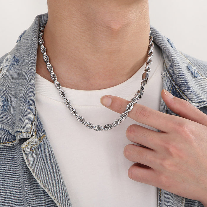 Wholesale Trendy Twist Chain Necklace Titanium Steel Jewelry