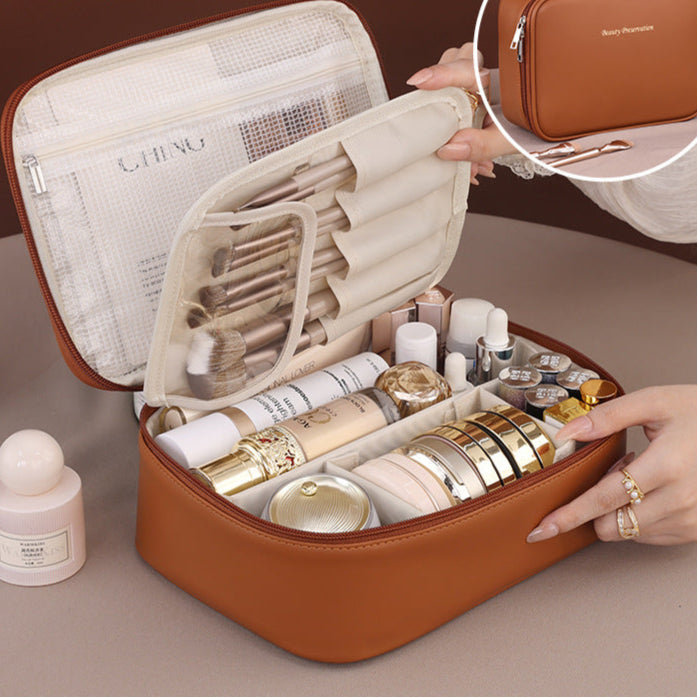 Wholesale Products Split Cosmetic Bag Large Capacity Advanced Sense Multifunctional Cosmetic Storage Bag Niche Design