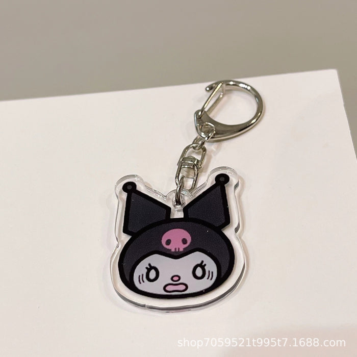 Wholesale Double-sided Keychain Cute Cartoon Book Bag Pendant Transparent Pendant Acrylic Keychain for Men and Women