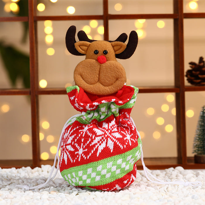 Wholesale Christmas Neck Gift Bag Happy Decal Flower Handbag Candy Bag Cartoon Children' s Handbag Apple Bag Gift Bag