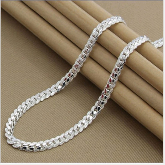 Wholesale 4MM side embossed copper necklace