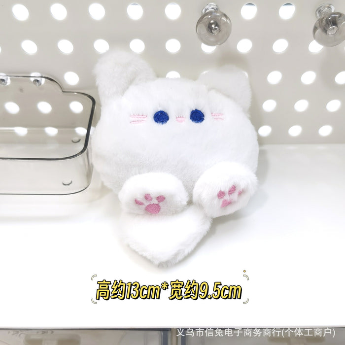 Wholesale Cartoon Squeaky Doll Pendant Cute Three-Flower Cat Doll Plush Brooch Bag Hanging Ornaments Accessories