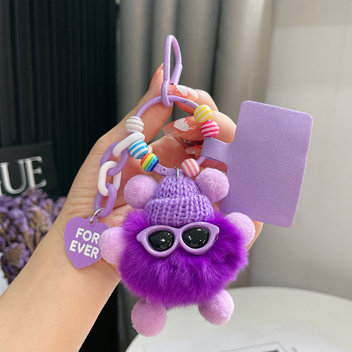 Wholesale Plush Strawberry Animal Car Keychain Bag Charm Trendy Decorative Accessory