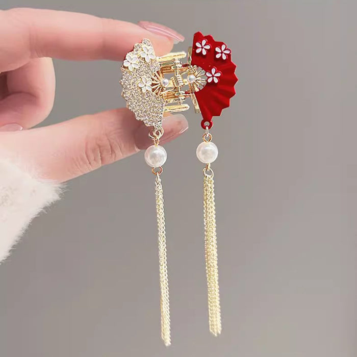Wholesale tassel grab clip red butterfly shark clip hairpin female shake hairpin